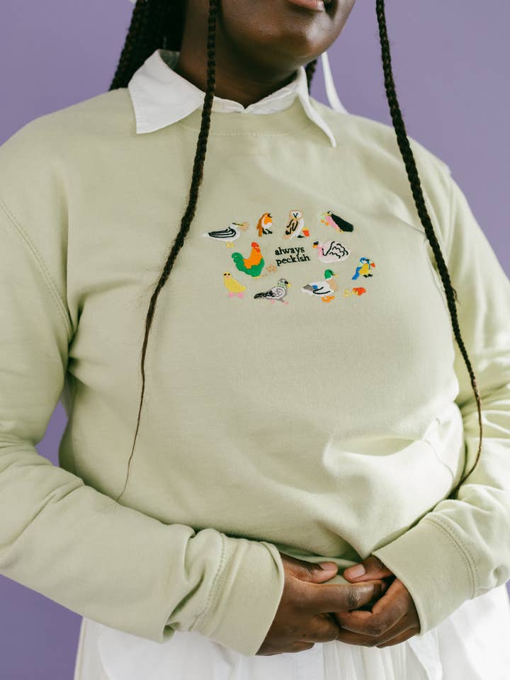 Limpet Store - Wholesale Sweatshirt - Women's - Always Peckish Embroidered Sweatshirt