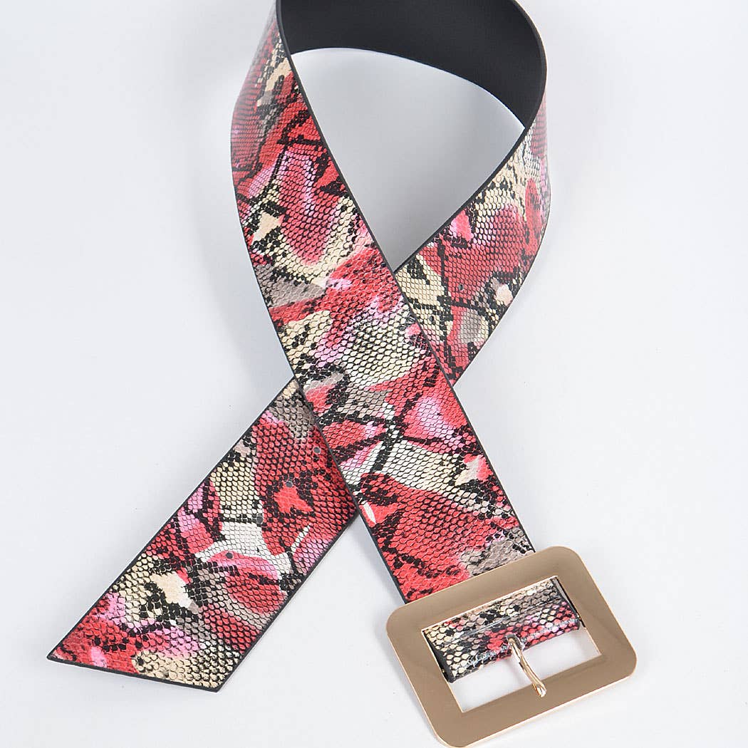 3AM BY H&D ACCESSORIES – Engroshandel Bælte - Dame – Multi Color Snake Talje Bælte4