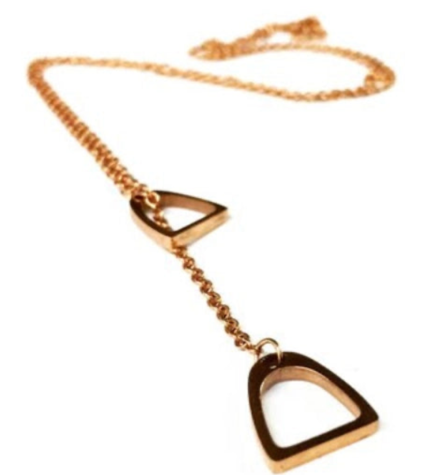 HoopLa - Wholesale Y-Neck/Lariat Necklace - Colt & Filly Stirrup Lariat Steel Necklace- Waterproof3