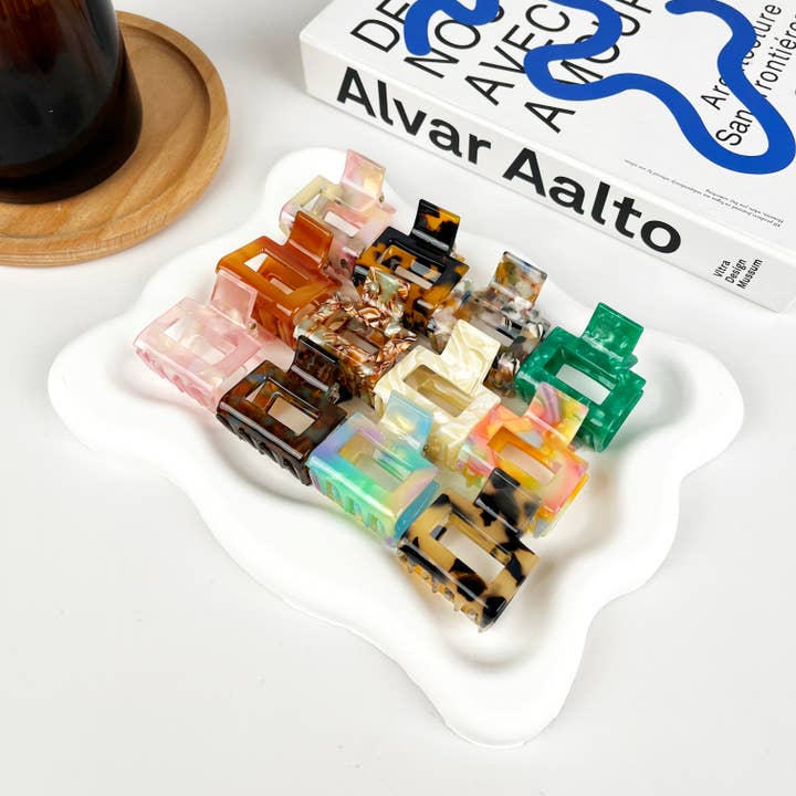 TheDivaSoap - Wholesale Hair Clip - Women's - Small Square Claw Clips,Acetate Small Hair Clip