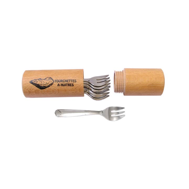 Clémentine Boutique - Wholesale Table Fork - Oyster fork set in wood case, Made in France