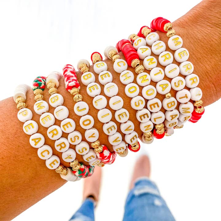Savvy Bling - Vente Bracelet de perles - Bracelets Heishi de Noël22