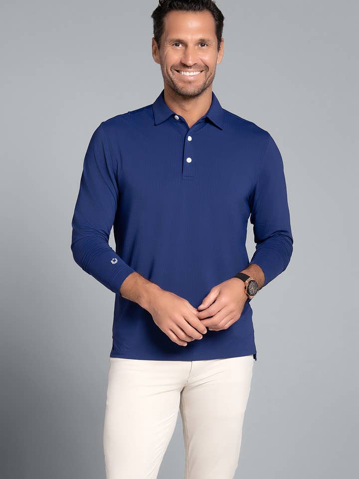 Long Sleeve Polo (Modern Fit) - 95199 for wholesale by IBKÜL