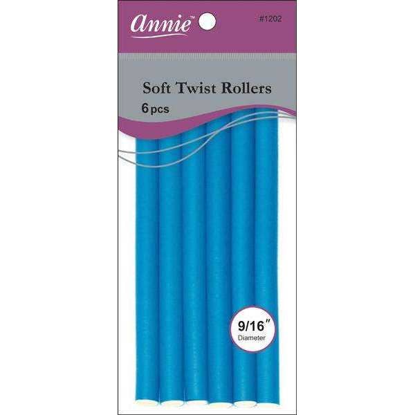 Annie Soft Twist Rollers 9/16" Blue (6pcs) for wholesale by Annie International, Inc.