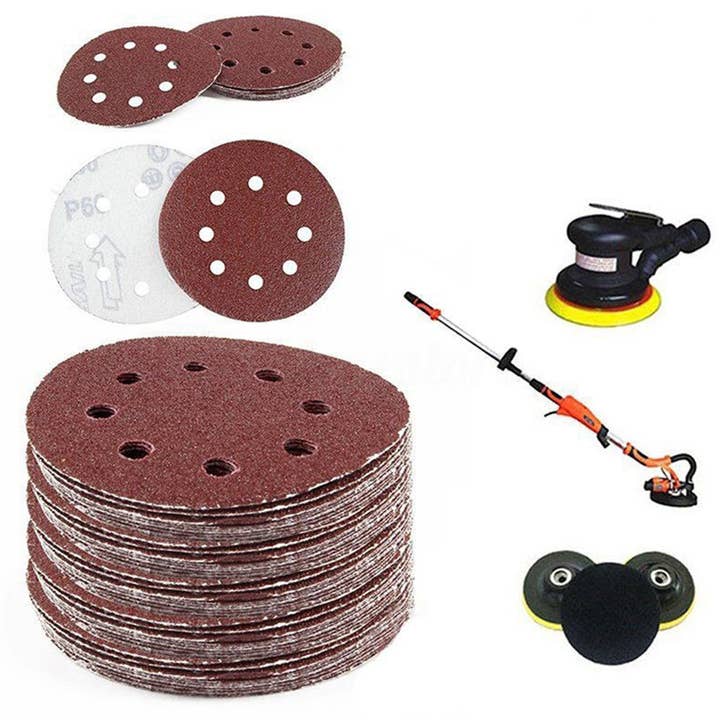 Ledsone – wholesale Sandpaper/pad – P-180 5 inch 8 Hole Sanding Discs Grind Paper Sanding Disc6