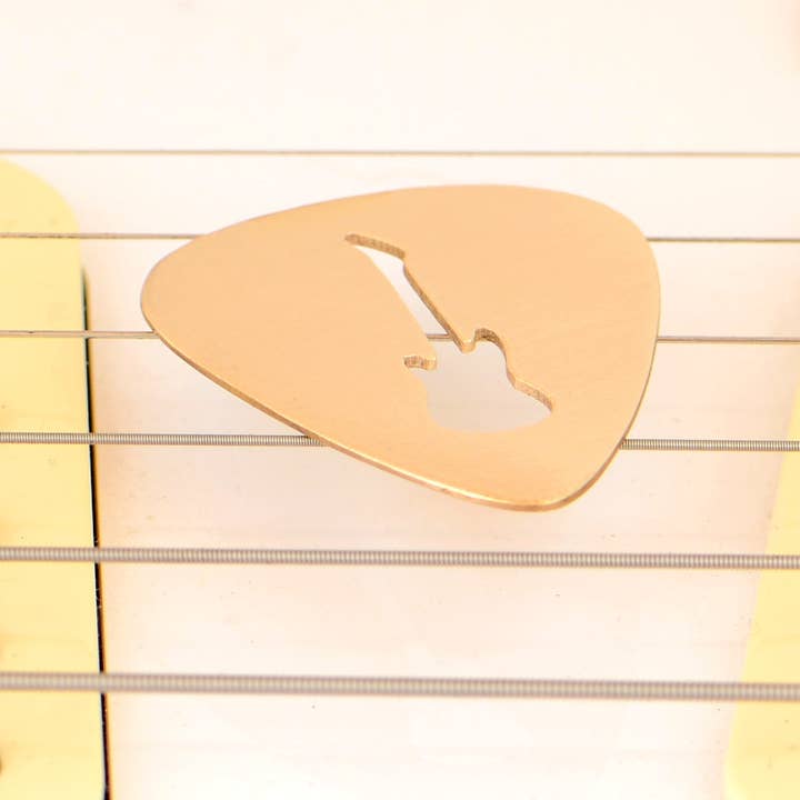 NiciArt LLC - Wholesale Music Accessory - Guitar Pick rocking out a Guitar Cut Out in Bronze4
