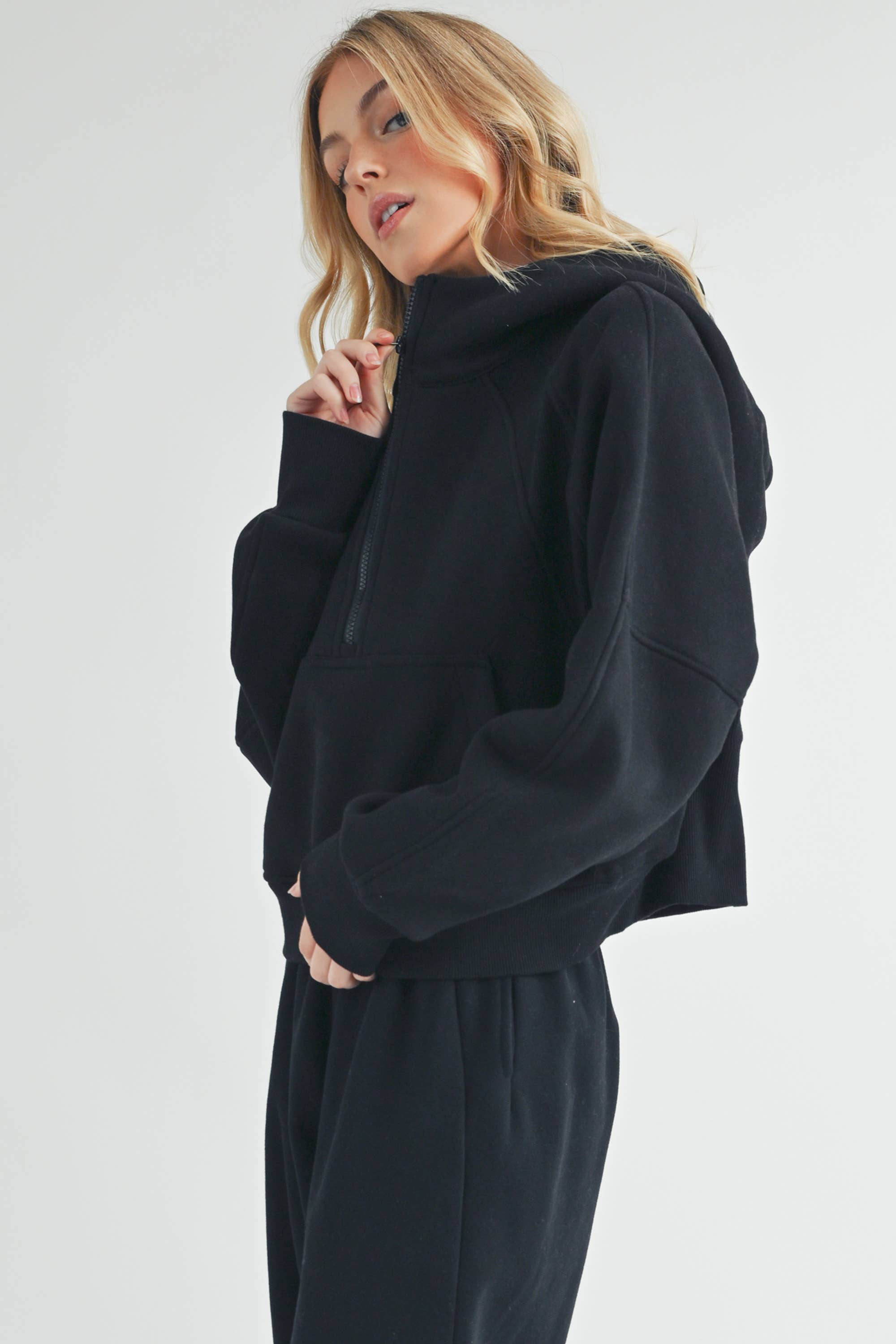 AEMI + CO - Vente Sweat à capuche – femme - Sweat à capuche demi-zippé Drea 946CK 623