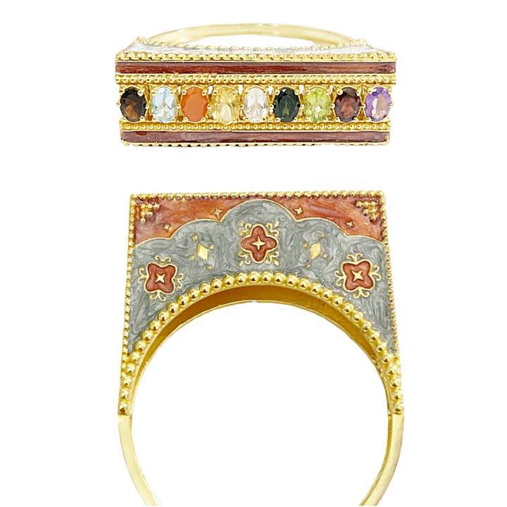 Brazalete de cristal esmaltado con topacio citrino y granate peridoto para venta al por mayor de Misteerious Seed