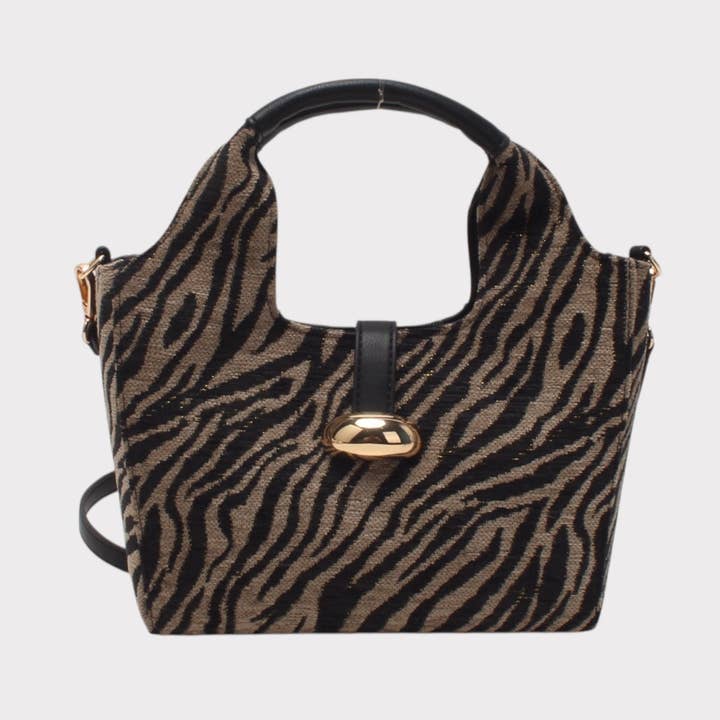 Bag with handle, shoulder strap, zip and magnetic clasp, cotton for wholesale by BESTINI