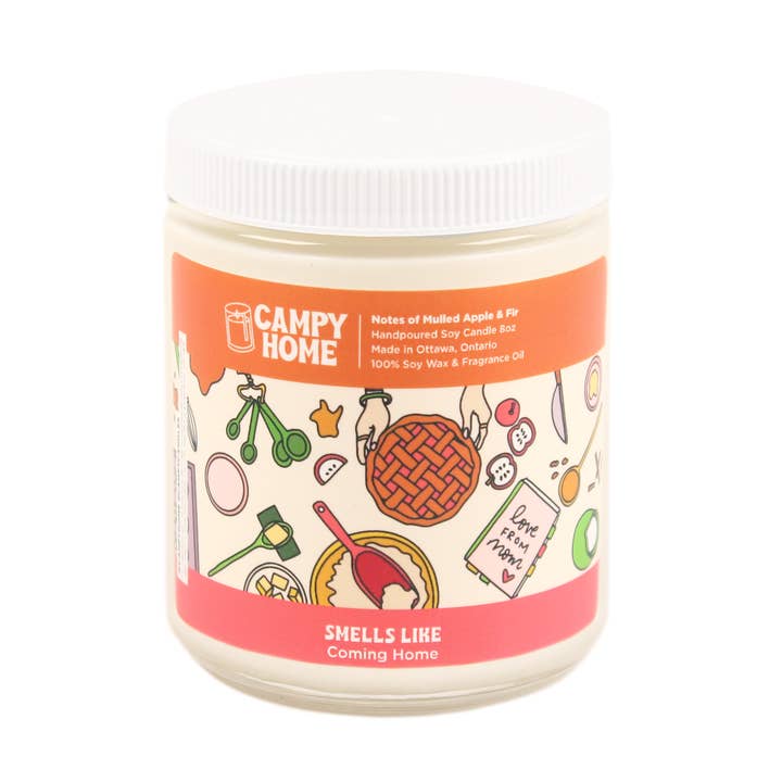Bougie aux pommes et au sapin chauds - cire de soja, cadeau, décoration d'intérieur pour la vente par Campy Home
