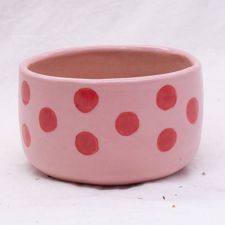 Jardinera pequeña hecha a mano de color rosa. Maceta de cerámica para venta al por mayor de Echeri Ceramics