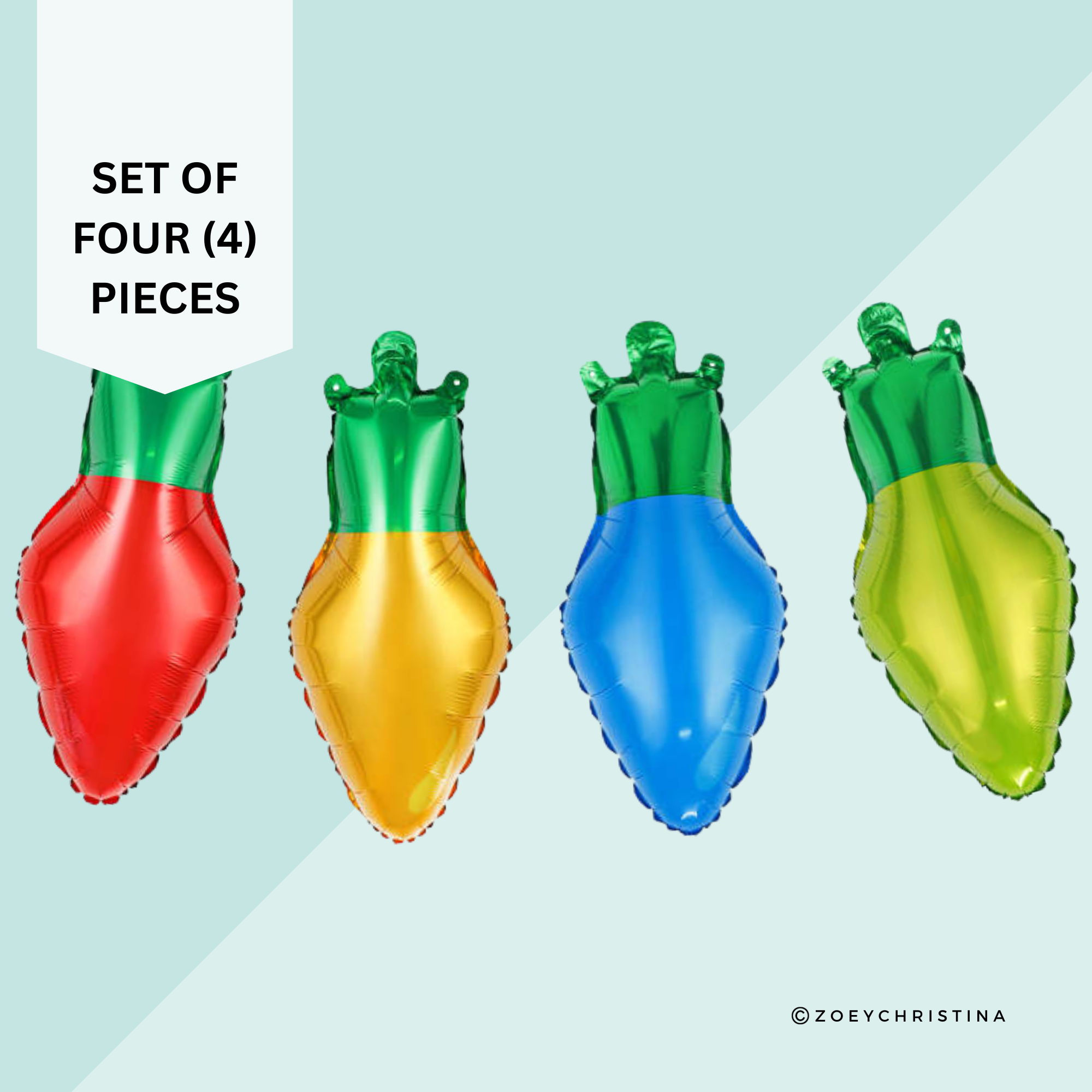 Zoey Christina – wholesale Ballong – Folieballonger i form av julgransljus (set om 4)2