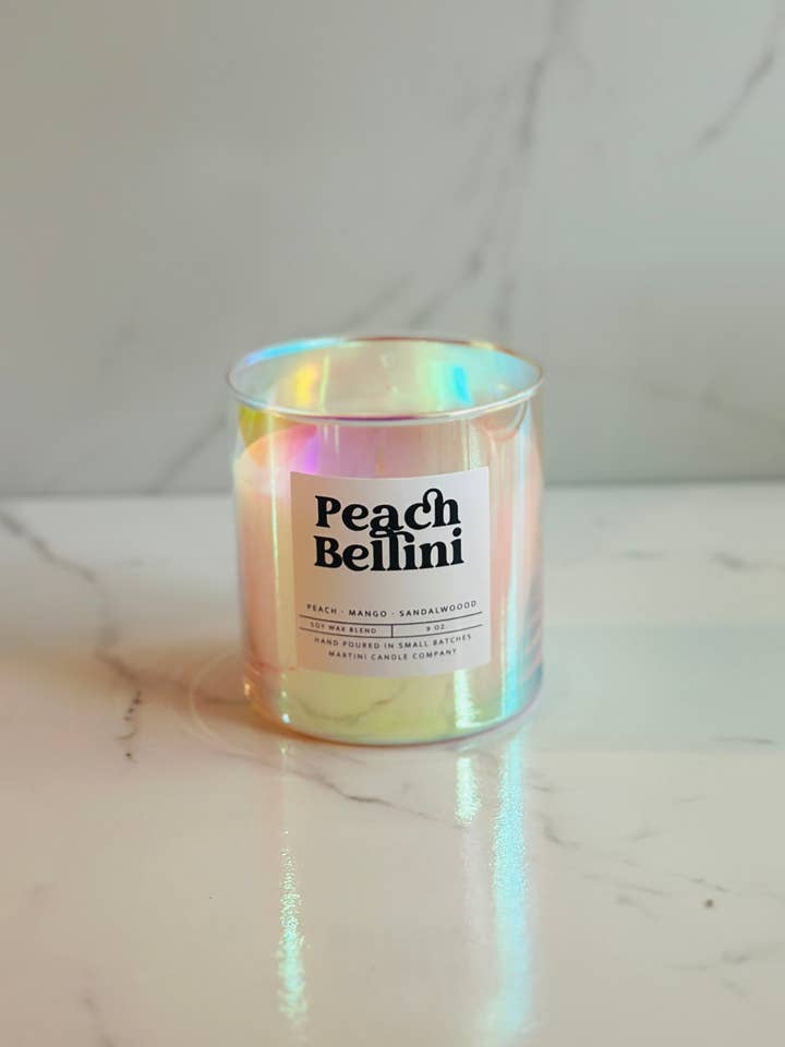 Bougie Prism 9 oz Peach Bellini – Collection Cocktails d'été pour la vente par Martini Candle Co.
