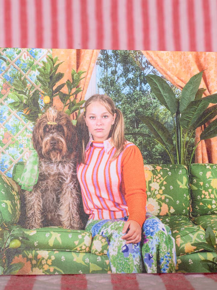 Biglietto di saluti quotidiano Ciao Salve Cani pelosi Fotografia carina per la vendita all'ingrosso da parte di The Velvet Big Top