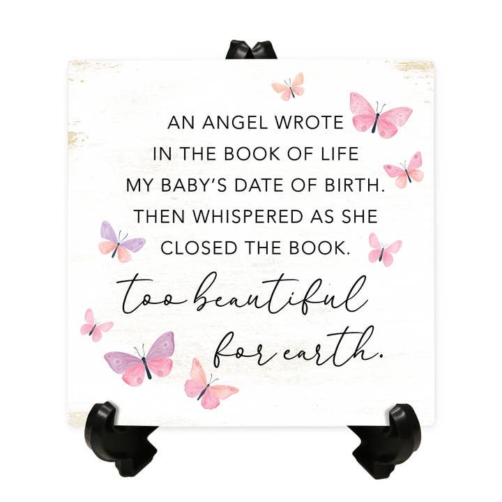 LifeSong Milestones - Wholesale Plaque - Too Beautiful for Earth Baby Memorial Gift Plaque