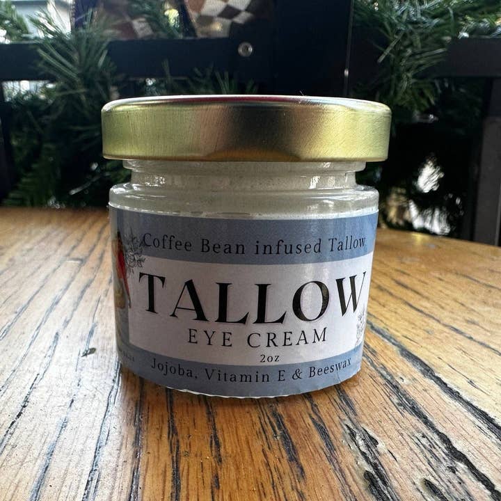 May's Market @ TLM - Wholesale Eye Cream/Gel - Coffee Bean infused Tallow Eye Cream, Grass Fed Beef Tallow
