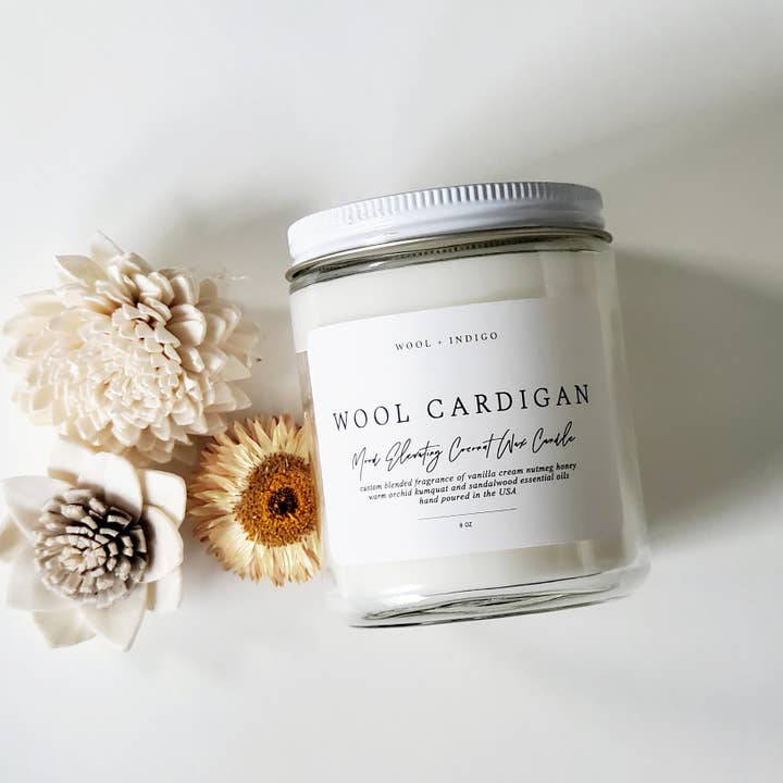 Wool Cardigan Candle for wholesale by Wool & Indigo