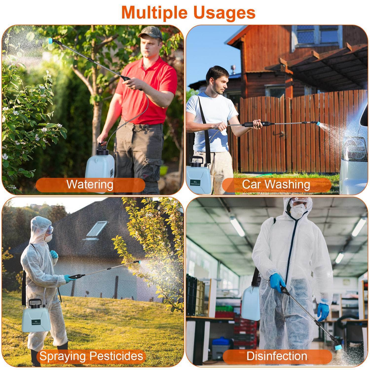 Hard Rock Health Stores - Wholesale Garden Tool - 5L/1.3Gallon Electric Plant Sprayer Telescopic Rechargeable Garden Sprayer4