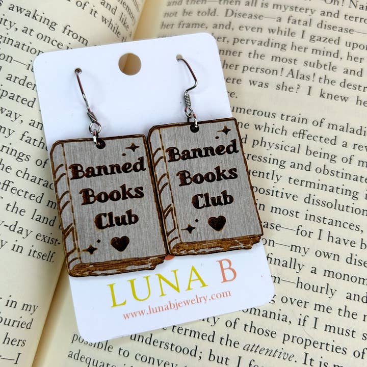 Banned Books Club Earrings for wholesale by Luna B Jewelry