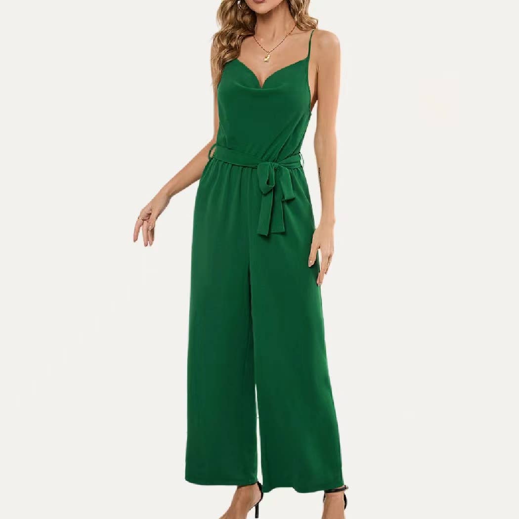 The Moment Collection - Vente Combinaison – femme - Combishort uni à encolure drapée et bretelles Lady Grace4