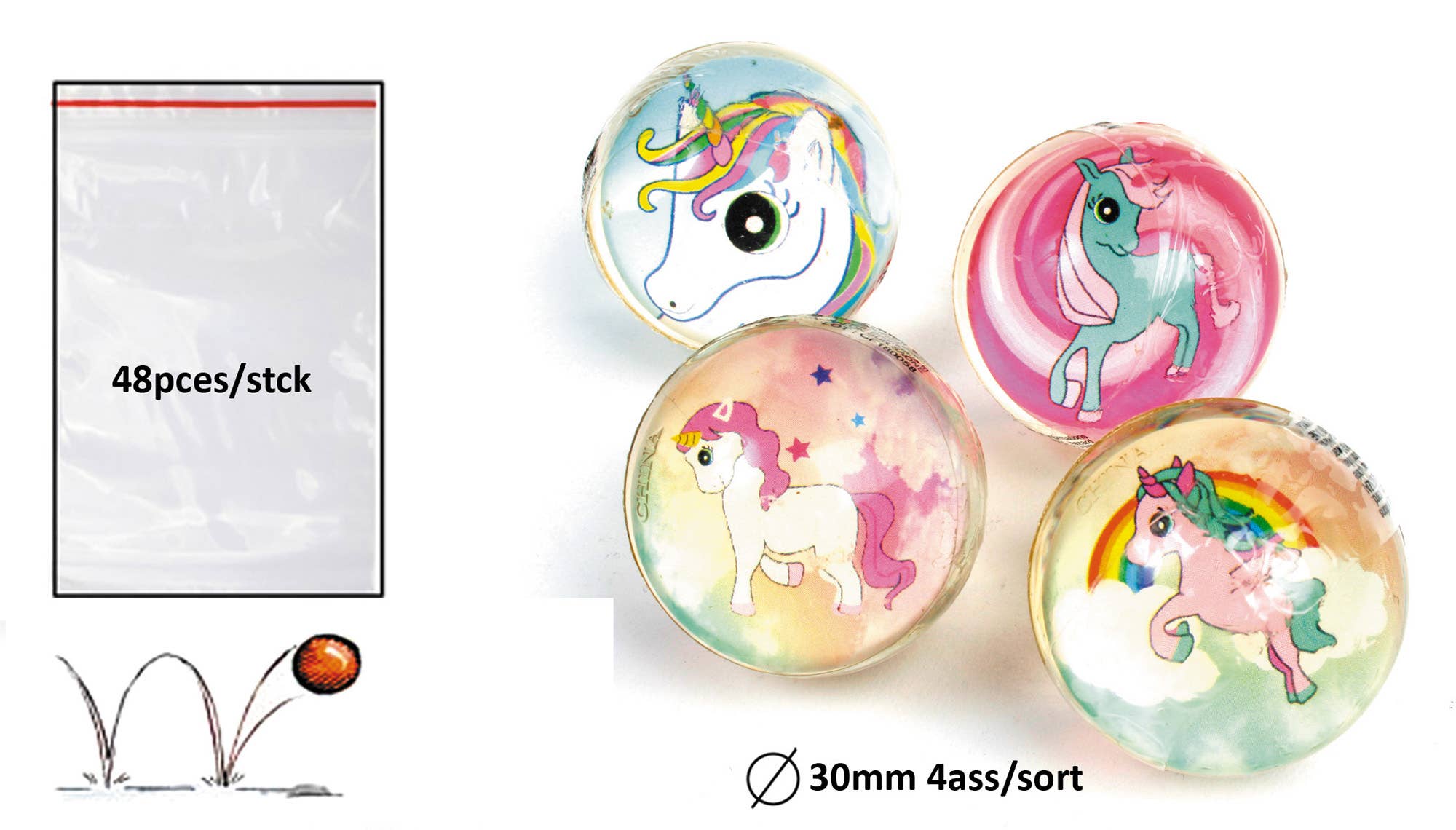 Party Pro – wholesale Sports ball – Kids – UNICORN BOUNCING BALL 3CM0
