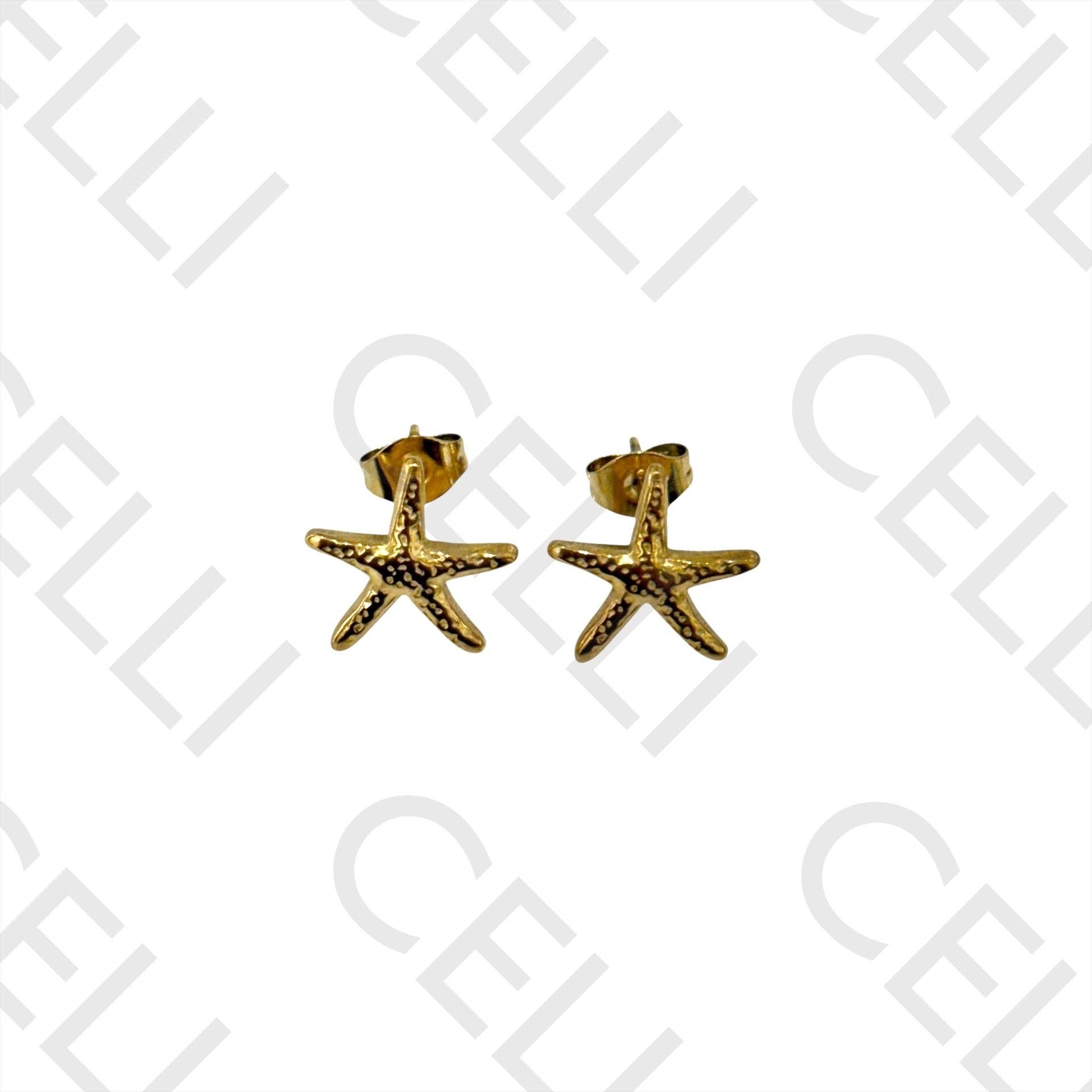 Celli Biju - Wholesale Stud/Post Earrings - Steel Earring - starfish3