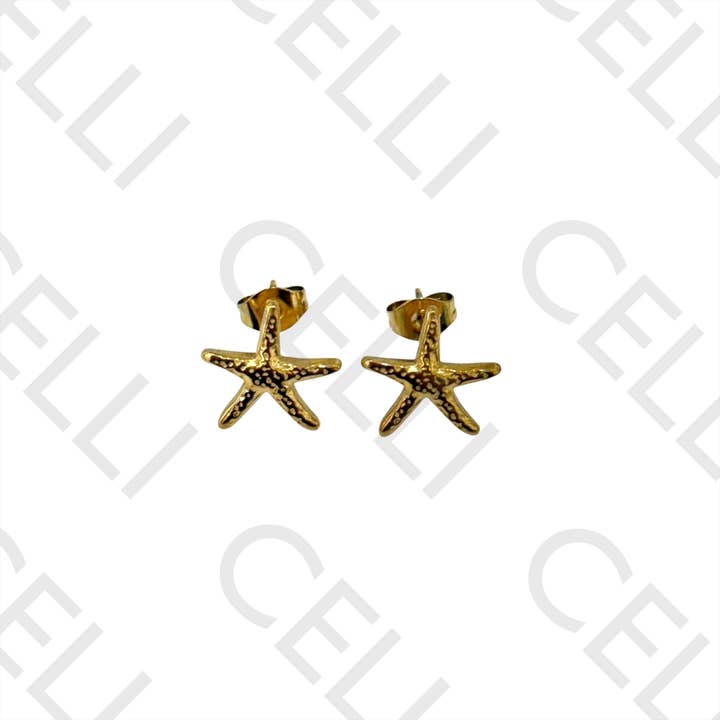 Celli Biju - Wholesale Stud/Post Earrings - Steel Earring - starfish3