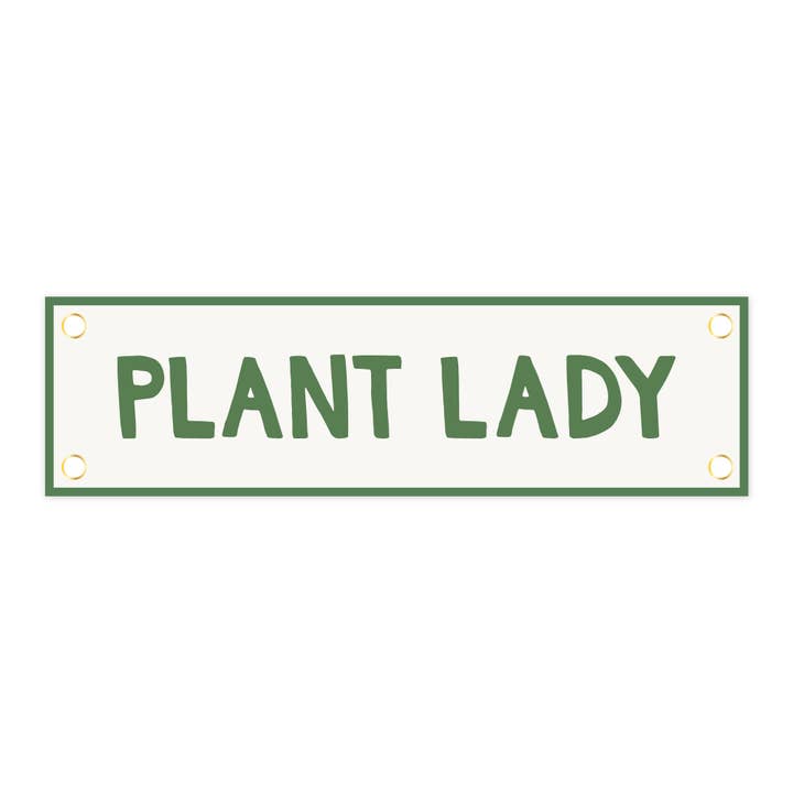Plant Lady Embroidered Canvas Banner for wholesale by 1canoe2 | One Canoe Two Paper Co.