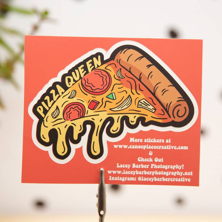 Pizza Queen- Vinyl Sticker - Pizza Lover Gift for wholesale by Canoe Place Creative