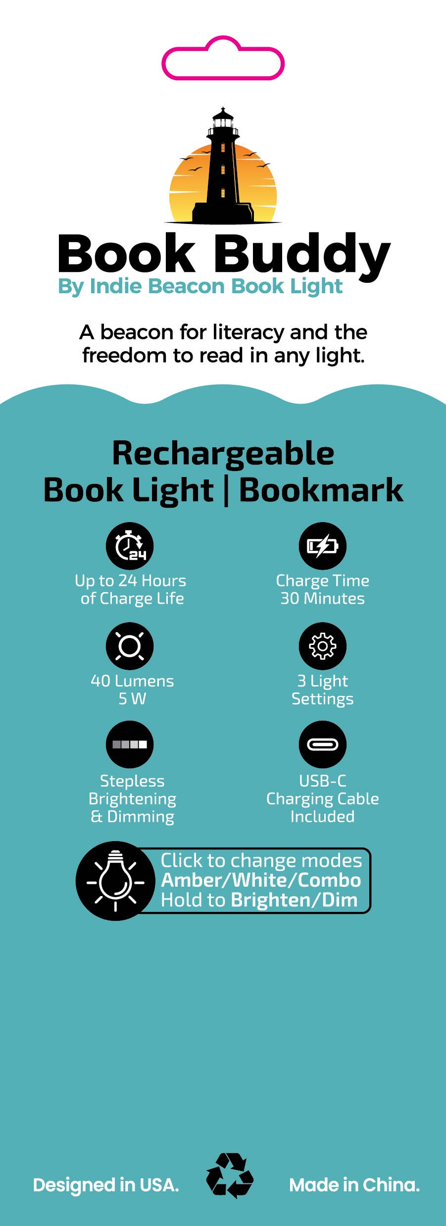 Indie Beacon Book Light - Wholesale Booklight - Beacon Book Buddy8