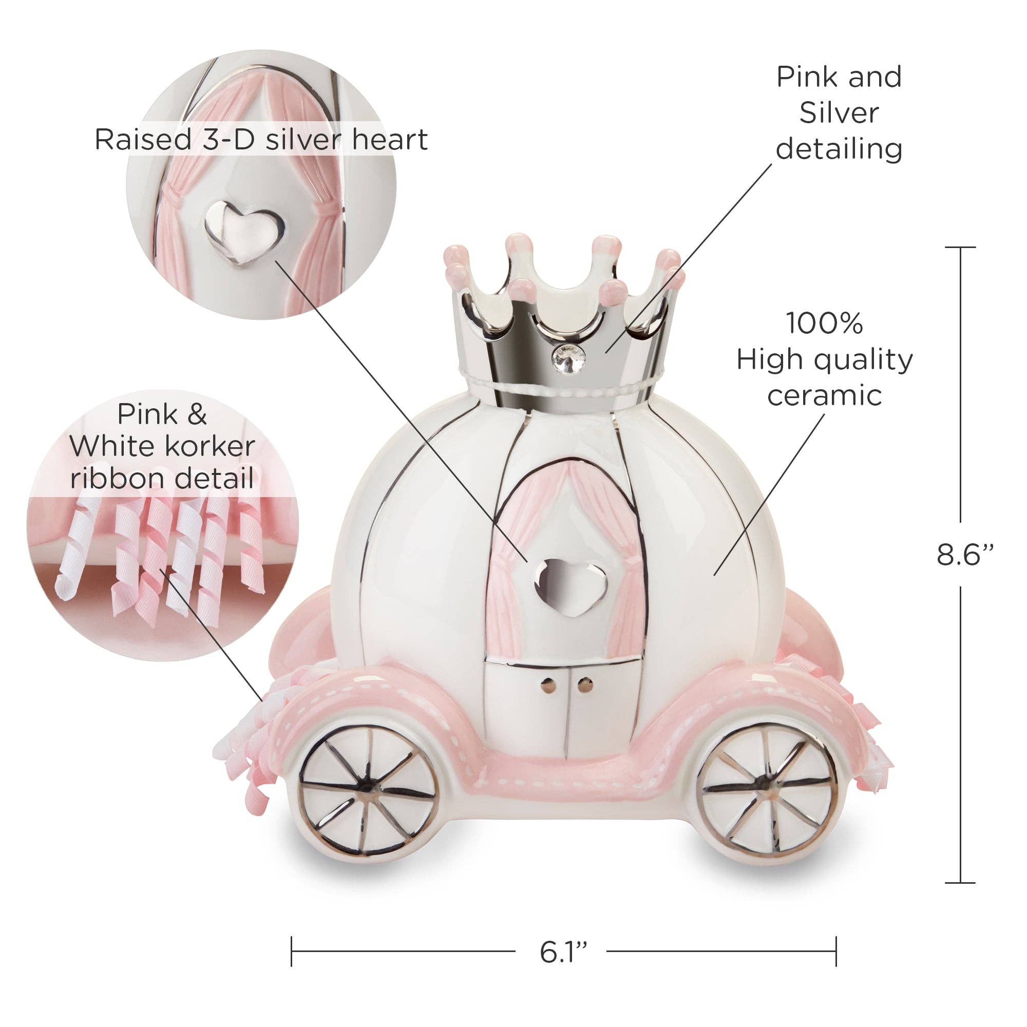 Baby Aspen – wholesale Money/piggy bank – Child & baby – Little Princess Carriage Porcelain Bank5