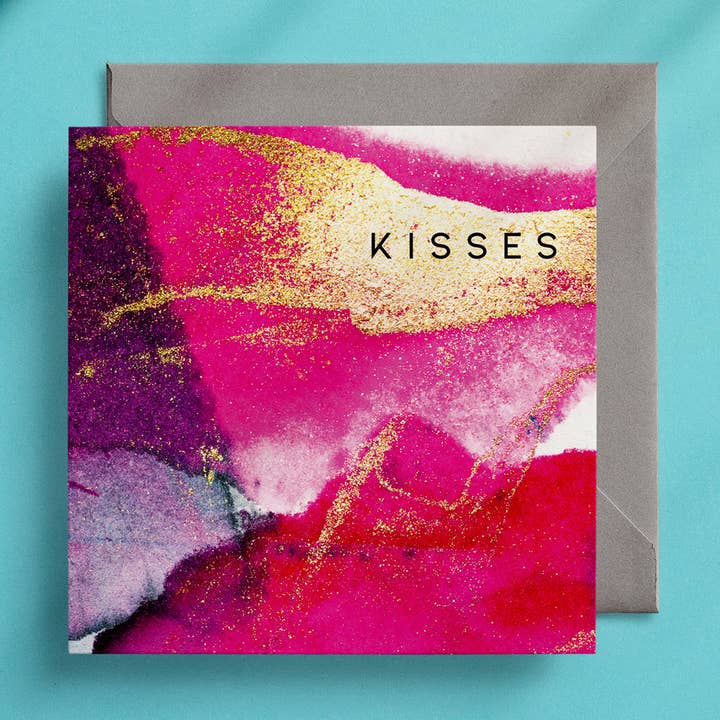 Kisses - ABSTRACT Greeting Card for wholesale by Wendy Bell Designs
