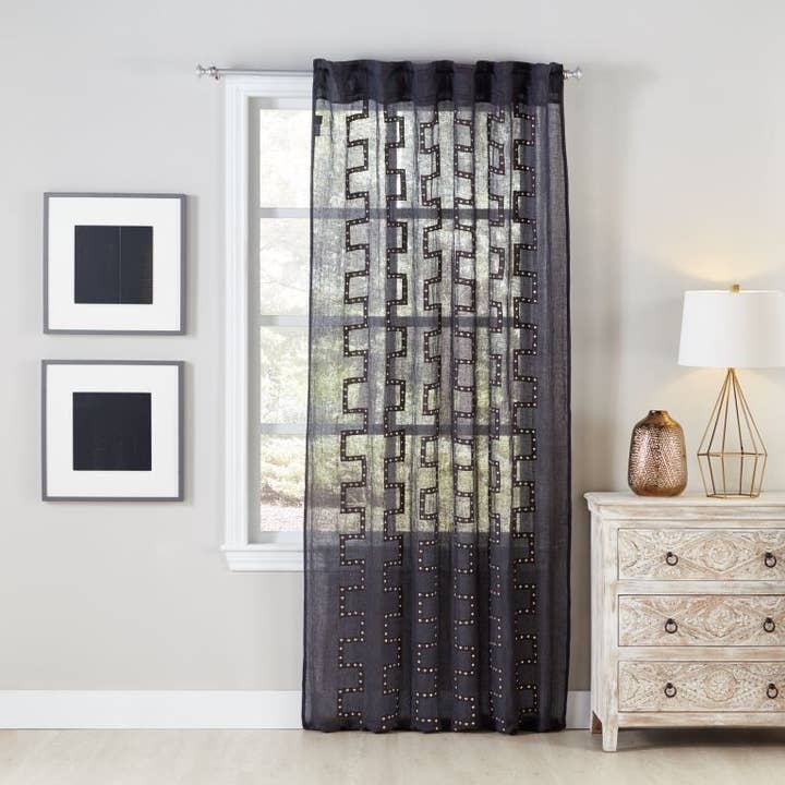 Pannello Lilly in lino antracite per la vendita all'ingrosso da parte di Cloud 9 Design