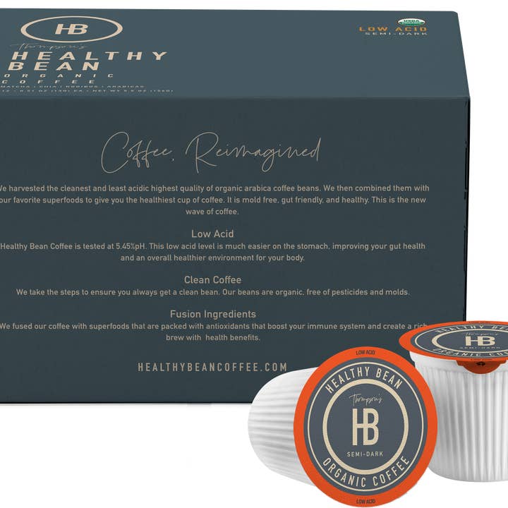 Healthy Bean Organic Coffee – wholesale Malet kaffe – Hälsosamt bönkaffe - Superfood K-koppar, ekologisk, låg syra