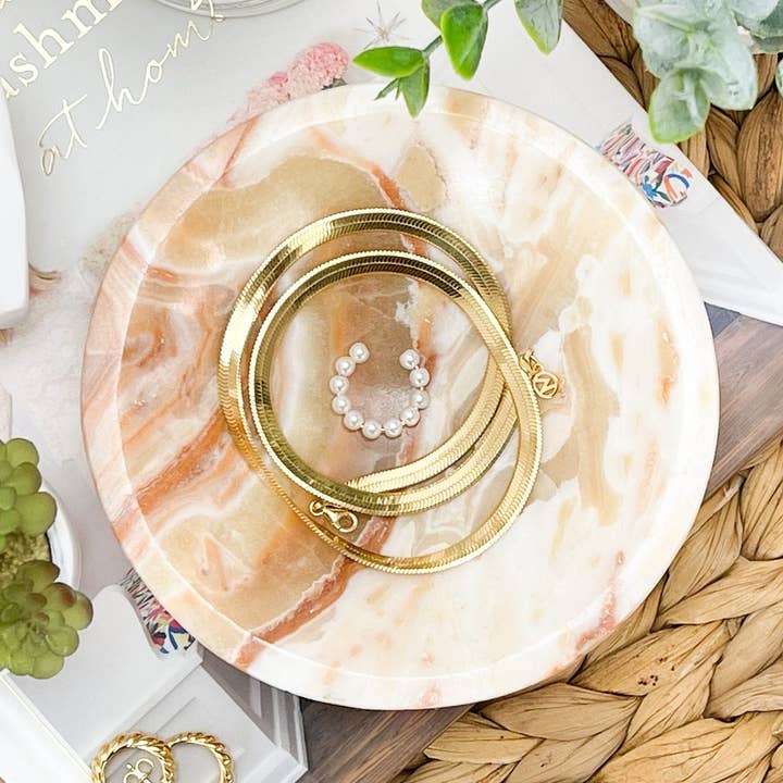 Decorative Jewelry Bowl , Calcite Handmade Offering Bowl for wholesale by Yellow Tree Company