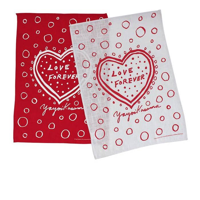 Love Forever Domestic Art Towel Set x Yayoi Kusama for wholesale by Third Drawer Down USA