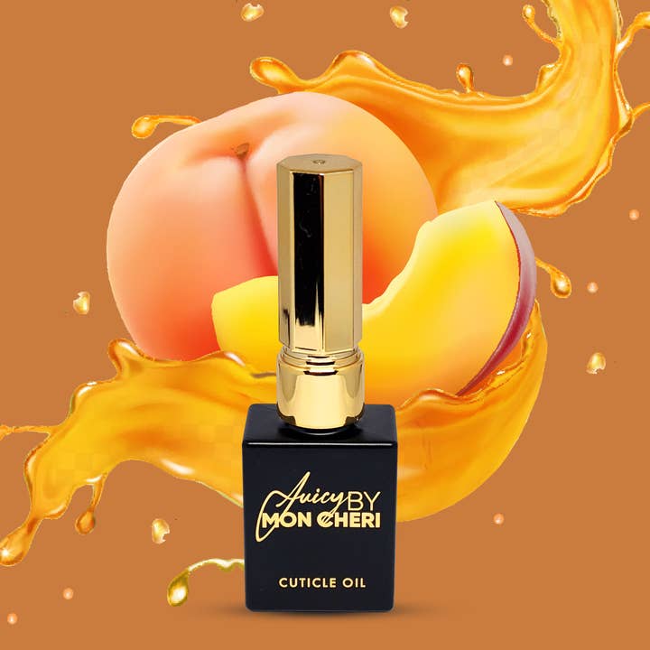 Olio per cuticole alla pesca (modello Golden touch) Juicy di Mon Cheri per la vendita all'ingrosso da parte di Juicy by Mon Cheri