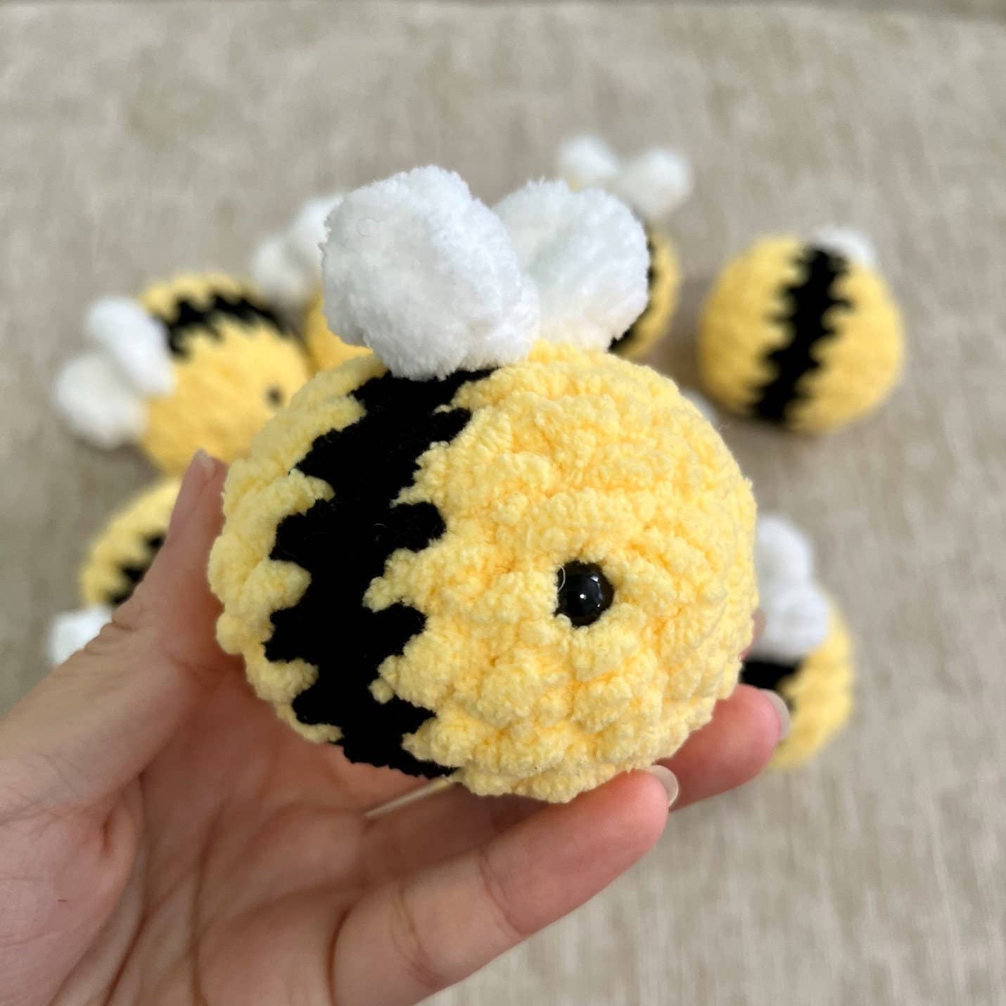NoobieCraftsCo - Wholesale Stuffed/Plush Toy - Kids & Baby - Crochet Mini Chubby Bee Stress Ball | Chunky Bee Amigurumi1
