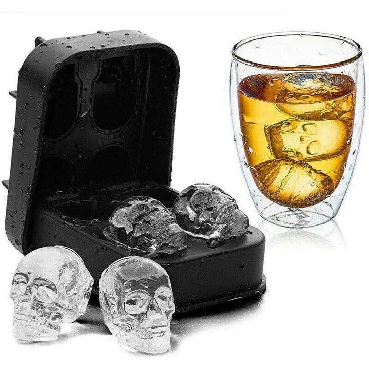 Black Halloween Silicone Skull Ice Tray Bar Creative DIY Mold for wholesale on Faire8