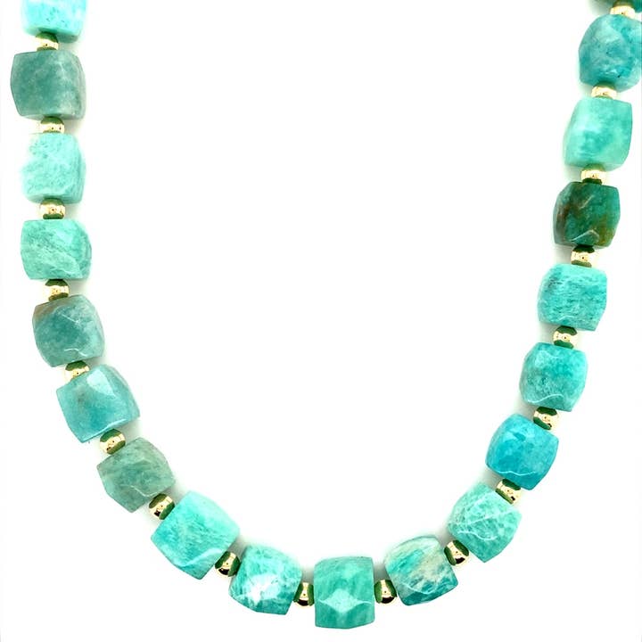 Mali Beads - Vendita all'ingrosso Collane di perline/perle - Collana con Perline di Pietra Naturale di Amazonite – Gioielli Voluminosi da Donna4