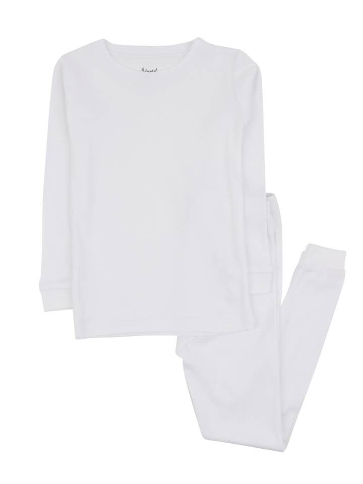 Leveret Pajamas - Wholesale Sleepwear Set - Kids - Kids Two Piece Cotton Pajamas Solid Neutrals7