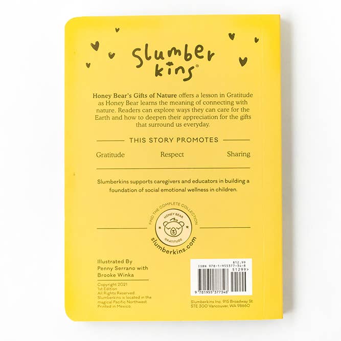 Slumberkins Inc. - Wholesale Stuffed/Plush Toy - Kids & Baby - Honey Bear's Gratitude Plush Set - with 2 books!9