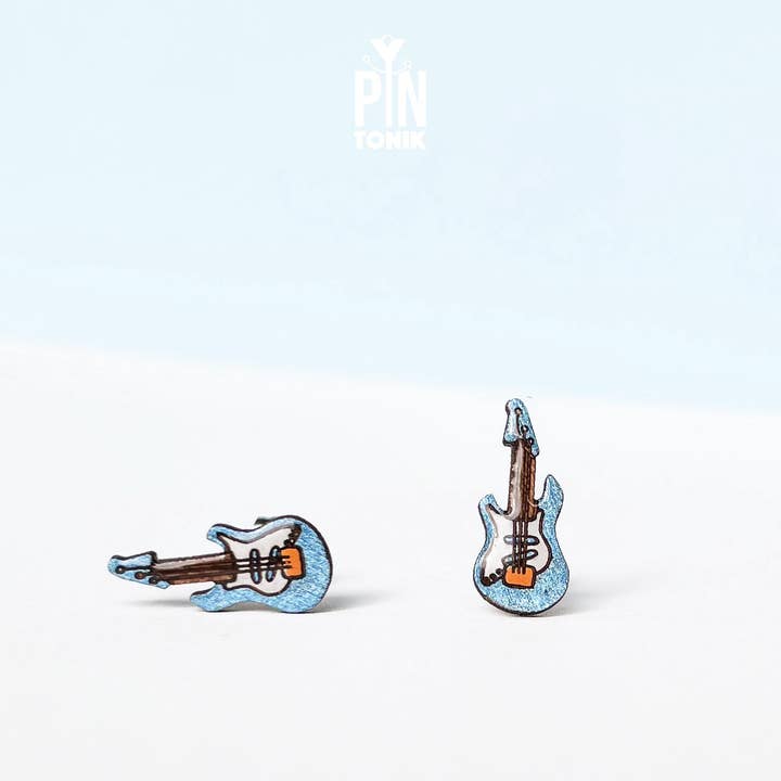 PinTonik - Wholesale Stud/Post Earrings - Electric Guitar Earrings - Music Lover Statement Jewelry3
