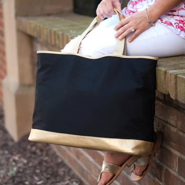 Black Cabana Tote for wholesale on Faire