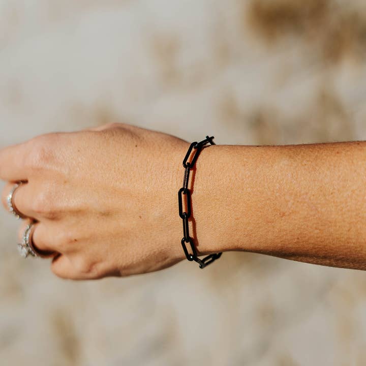 In God We Must - Wholesale Link & Chain Bracelet - Blackout IGWM Stainless Steel Bracelet