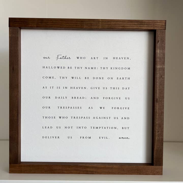 Lily and Sparrow - Wholesale Sign - Our Father Who Art in Heaven | the Lord's Prayer