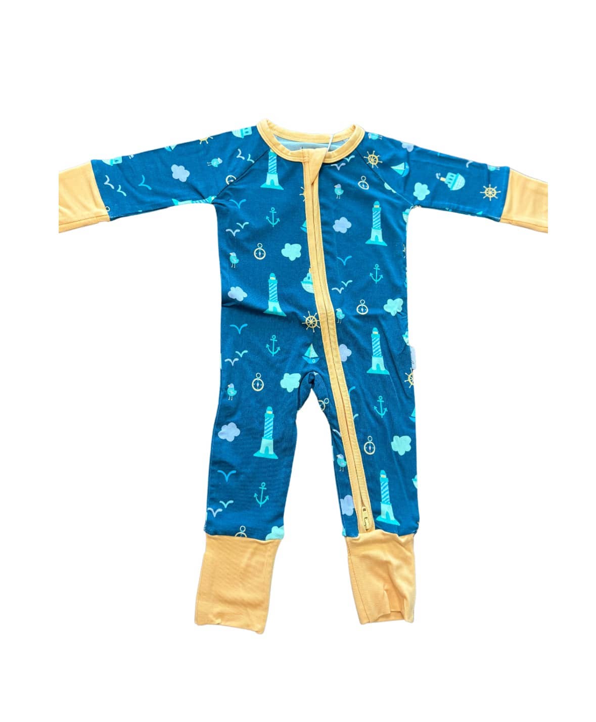 Joan's - Wholesale Sleepsuit - Baby - Coastal Vibes Bamboo Zippy1