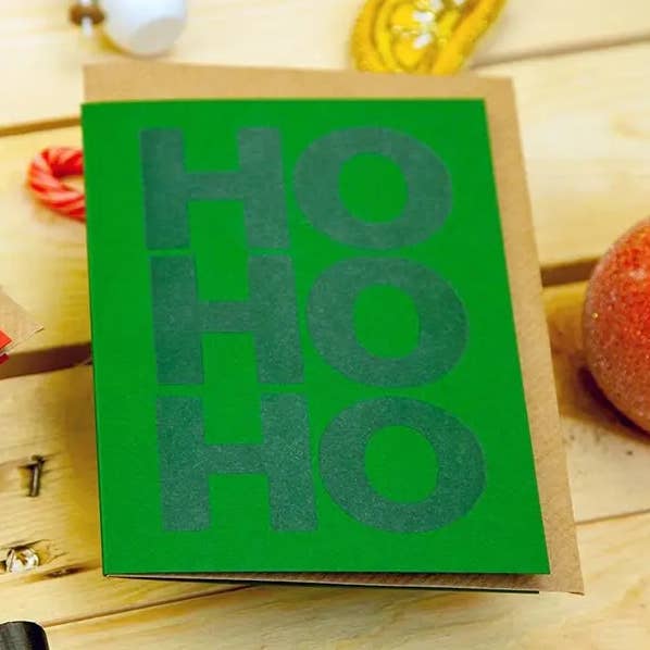 HO HO HO, Cartão Feliz Natal, Impressão Artesanal por atacado de Nice & Graphic