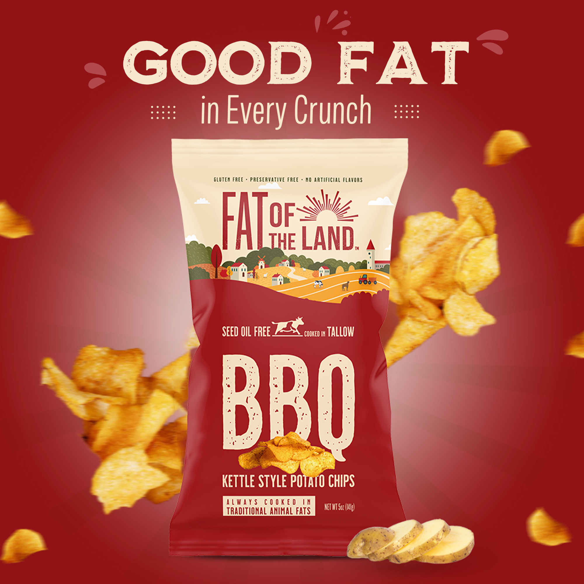 Fat of the Land - Wholesale Chips - BBQ Tallow-Cooked Chips2