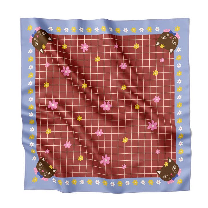 Chat au Chocolat Silk Medium Square Tørklæde for engroshandel hos Centinelle